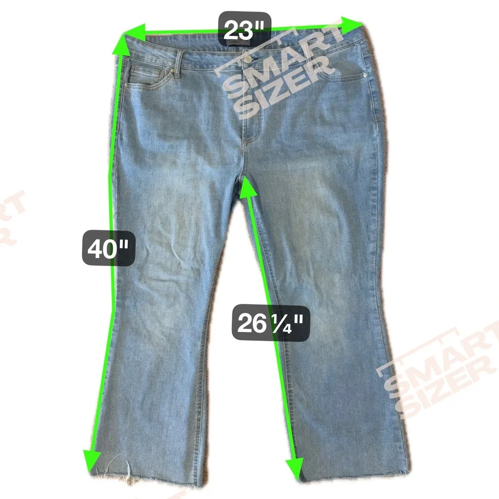 Vanilla Star‎ Womens Jeans Size 22W Light Wash Bootcut Raw Hem Denim Stretch